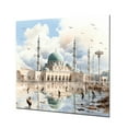 thumbnail image 2 of Designart "Prophets Al Aqsa Mosque 2 In Beige and Green"Islam Metal Wall Art Beige Traditional Living Room Wall Art, 2 of 6