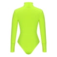 thumbnail image 4 of Elainilye Fashion Thong Shaper Tummy Control Solid Rompers Jumpsuit High-necked Long Sleeve Jumpsuit Bodysuit,Green, 4 of 6