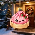 thumbnail image 4 of Glitter Acrylic Dumpling Squishies Ornament 2026 for Christmas Tree Decor, Cute Dumpling Christmas Hanging Xmas Tree Decor Gift for Family, 4 of 7