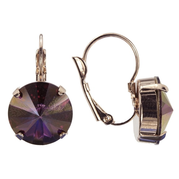 Leverback Earring Purple Lilac Shadow 14mm Rivoli made from Swarovski Crystallized Elements Nickel Free 