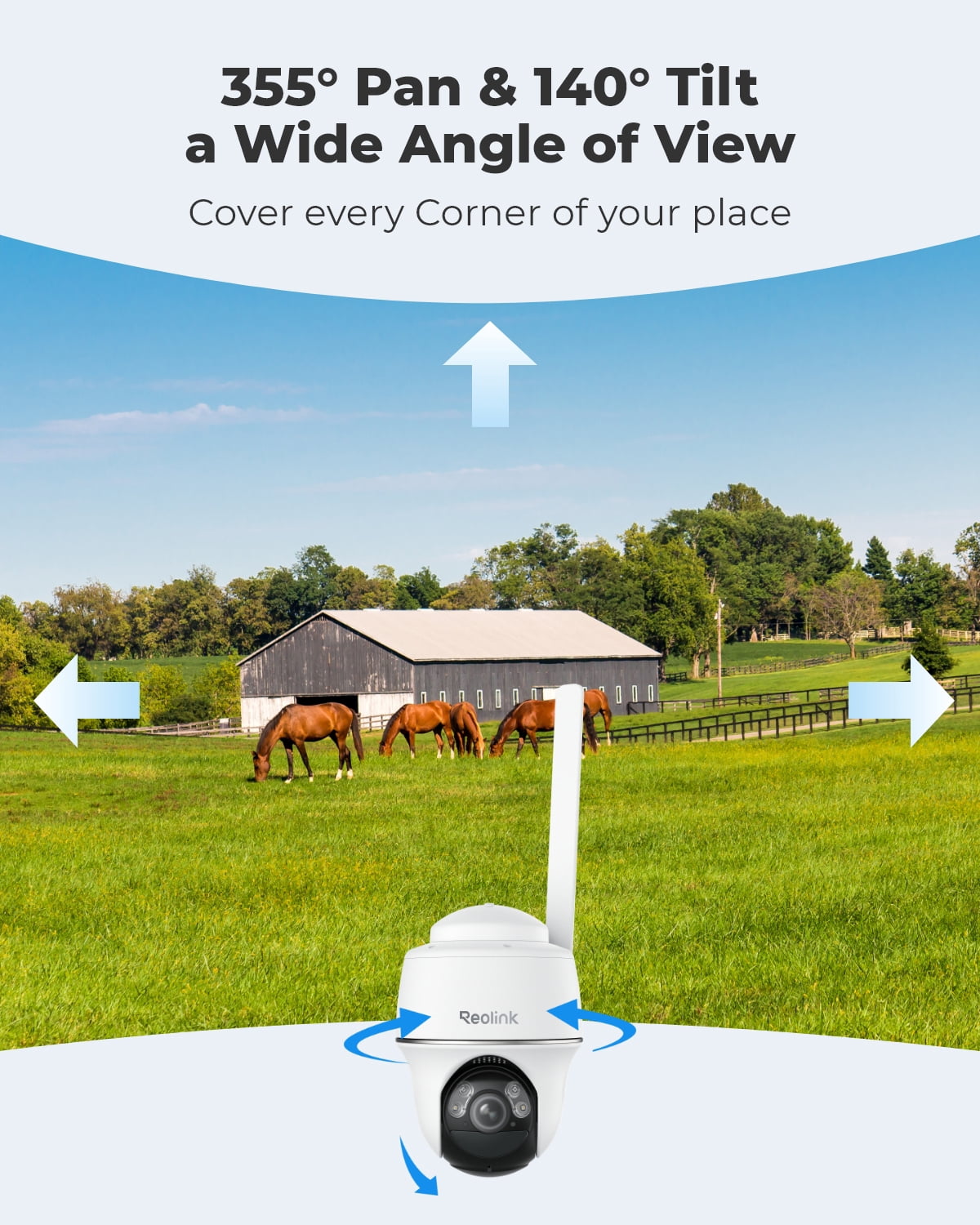Reolink Go PT Plus 5MP 4G LTE Solar Security Camera with Pan Tilt, Auto Tracking, Color Night Vision