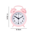 thumbnail image 2 of Mini bonito reloj despertador analógico Retro Vintage con doble campana para niños, sin repetición, funciona con pilas, campana fuerte para personas que duermen mucho, 2 of 5