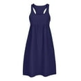 thumbnail image 6 of Afdoent Womens Dresses Athletic Mini Dress Neck Casual Summer Sleeveless Romper Dresses Tennis Workout Outfits Boho Beach Dress, 6 of 7