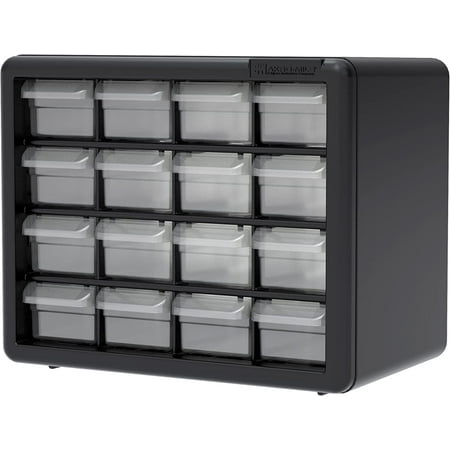 UPC: 0032903101614 | Akro-Mils 16 Drawer Plastic Storage Organizer with Drawers for Hardware Small Parts Craft Supplies Black