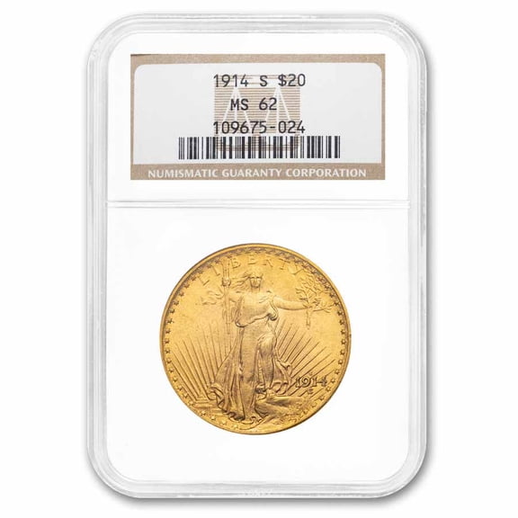 1914-S $20 St Gaudens Gold Double Eagle MS-62 NGC