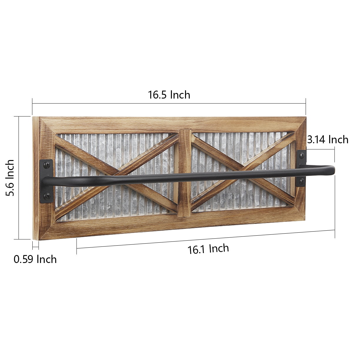 Rustic Farmhouse Wooden Towel Rack Decorative Wall Mounted Storage Holder Walmart