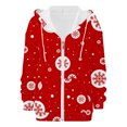 thumbnail image 5 of Girls Hoodies Xmas Full Zip Womens Sweatshirt Comfort Women's Tops, Tees & Blouses Crew Neck Cute Hoodies Red1, 5 of 5