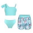 thumbnail image 2 of TTAO 3Pcs Girls Tank Tops with Shorts Swim Bottoms Tropical Print Tankini Bathing Suit UPF 50+ Swimsuit Light Green 14, 2 of 6