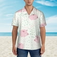 thumbnail image 2 of Xecao Cute Pigs print Hawaiian shirt - a stylish short-sleeve button-down for men, perfect for casual beach and tropical outings., 2 of 9