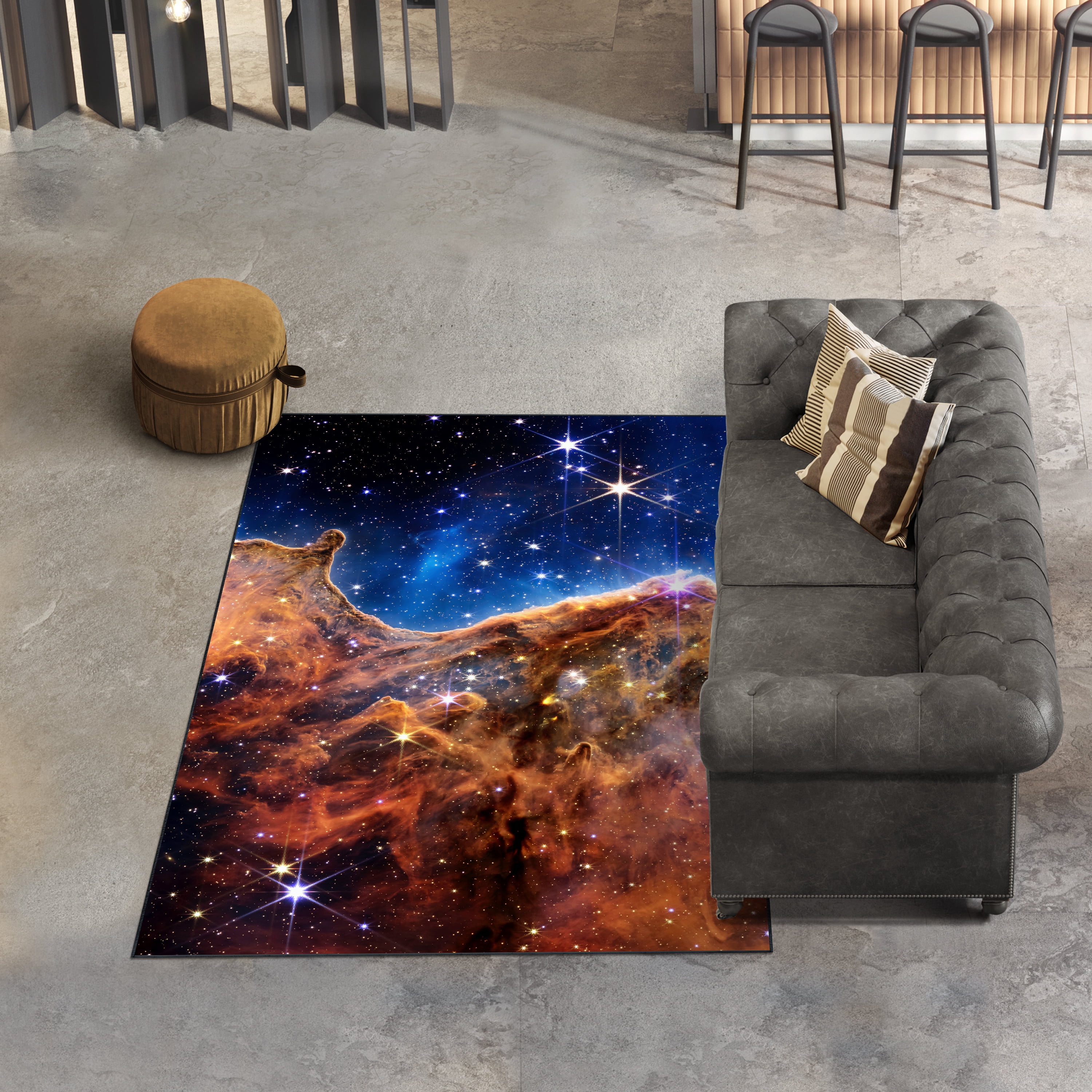 The James Webb Space Telescope Washable Art Area Rug size 5'x8', Power-loomed, Heavenly Softness with Non-Slipping Backing