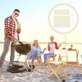thumbnail image 3 of 1 Set Director Chair Canvas Replacement Cover Casual Directors Chair Cover Kit Replacement Cover Canvas with Wood Stick for Director Chair (Round Stick) Cream-coloured 55x16.5cm+57x38.7cm DIY, 3 of 6