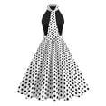 thumbnail image 3 of QUNYINEY Polka Dot Womens Dresses for Wedding Guest Formal Sleeveless Summer A Line Long Dresses Slim Fit Elegant Collared Prom Dresses, 3 of 5