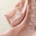 thumbnail image 5 of Vintage Boho T Shirts for Women 2026 Summer Casual Cotton Linen Elbow Sleeve V Neck Floral Embroidery Graphic Tees, 5 of 6