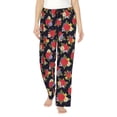 thumbnail image 2 of Lsque Red Rose Flower Print Women's Pajama Pants, Lounge Pant - Comfortable Home Wear,Elastic Waistband, Stylish Design-X-Large, 2 of 9