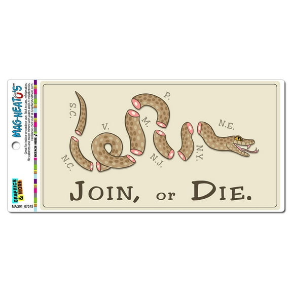 Join or Die - Benjamin Franklin Snake Political American Revolution Patriots MAG-NEATO'S(TM) Car/Refrigerator Magnet