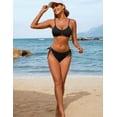 thumbnail image 5 of Top-kevin Womens Sexy 2 Piece Bikini Sets Cheeky High Cut Bathing Suit Color Block Textured U-Wire Swimsuits, 5 of 11