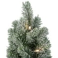 thumbnail image 4 of Northlight 1.4 FT LED Mini Flocked Artificial Tabletop Christmas Tree with Burlap Base, Clear Lights, 4 of 4