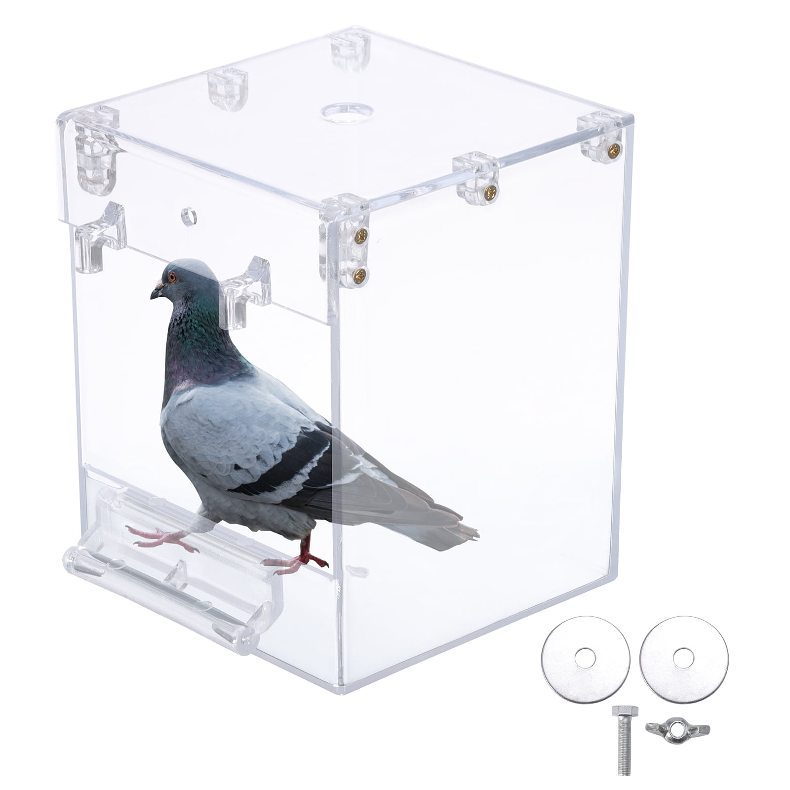 ViiTech Bird Bath Cage Transparent Plastic Bird Bathtub Bird Feeder