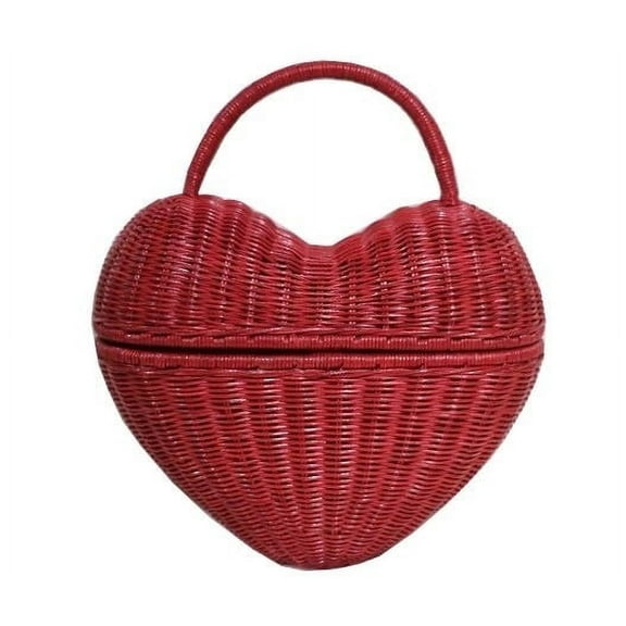 Serpui Heart Wicker Purse
