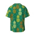 thumbnail image 2 of Balery Pineapples1 Men's Casual Button Down Shirt Short Sleeve Textured Summer Cuban Beach Shirts-X-Large, 2 of 7