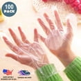 Efavormart Pack of 100 Clear Plastic Disposable Gloves, Powder Free