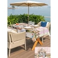 thumbnail image 4 of Easter Bunny Outdoor Tablecloth - 60x102 Inch Rectangle Dining Table Cover, Colorful Eggs Spring Flowers Pastoral Pink Plaid Waterproof Outdoor Table Cloth with Umbrella Hole & Zipper for Patio, 4 of 7