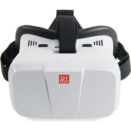 SkyMall Virtual Reality 3D Glasses Headset - For 3D & 360 Movies, Videos & Video Games, Compatible with iPhone & Android VR Apps & (Best Vr Headset For Iphone 7)