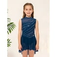 thumbnail image 4 of Zaldita Kids Girls Sleeveless Sparkly Figure Ice Skating Dress Chiffon Skirted Leotard Modern Lyrical Dancewear Navy Blue 8, 4 of 6