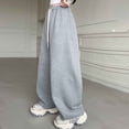 thumbnail image 3 of Girls Sweatpants Casual Pants for Girls Girls Pants Comfortable Casual Wide Leg Joggers for Kids Athletic Everyday Outdoor Wear Sporty Trousers Lightweight Elastic Waist Spring Fall, 3 of 8