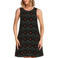 thumbnail image 1 of Balery Red Poker Vestidos de verano para mujer con estampado: vestido holgado sin mangas, vestido playero informal y cómodo para días calurosos., 1 of 7