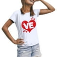 thumbnail image 1 of WEAIXIMIUNG T-shirt Imprimé pour Femmes, Manches Courtes, Col Rond, Confortable, pour la Saint-Valentin, 1 of 7