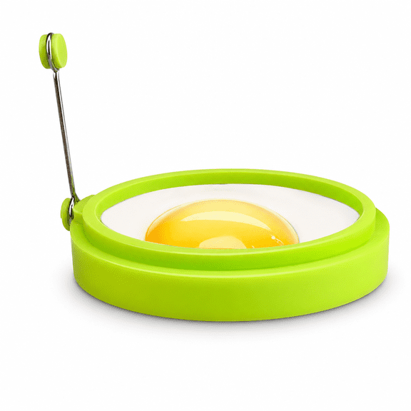 4 Pack 4 Inch Food Grade Silicone Egg Rings, Non-Stick Egg Mold for Breakfast Sandwiches & McMuffins (Green)