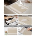 thumbnail image 6 of Farmhouse Khaki Dish Drying Mat 18x24 inch White Stripe Super Absorbent Microfiber Dish Drying Pad for Kitchen Countertops Sink Dish Drainer Racks Coffee Bar Mats 2 Pack, 6 of 8