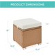 thumbnail image 3 of JJUN Set of 2 Wicker Ottomans, Multipurpose Outdoor Furniture for Patio, Backyard, Additional Seating, Footrest, Side Table w/Storage, Removable Cushions - Natural/Ivory, 3 of 17