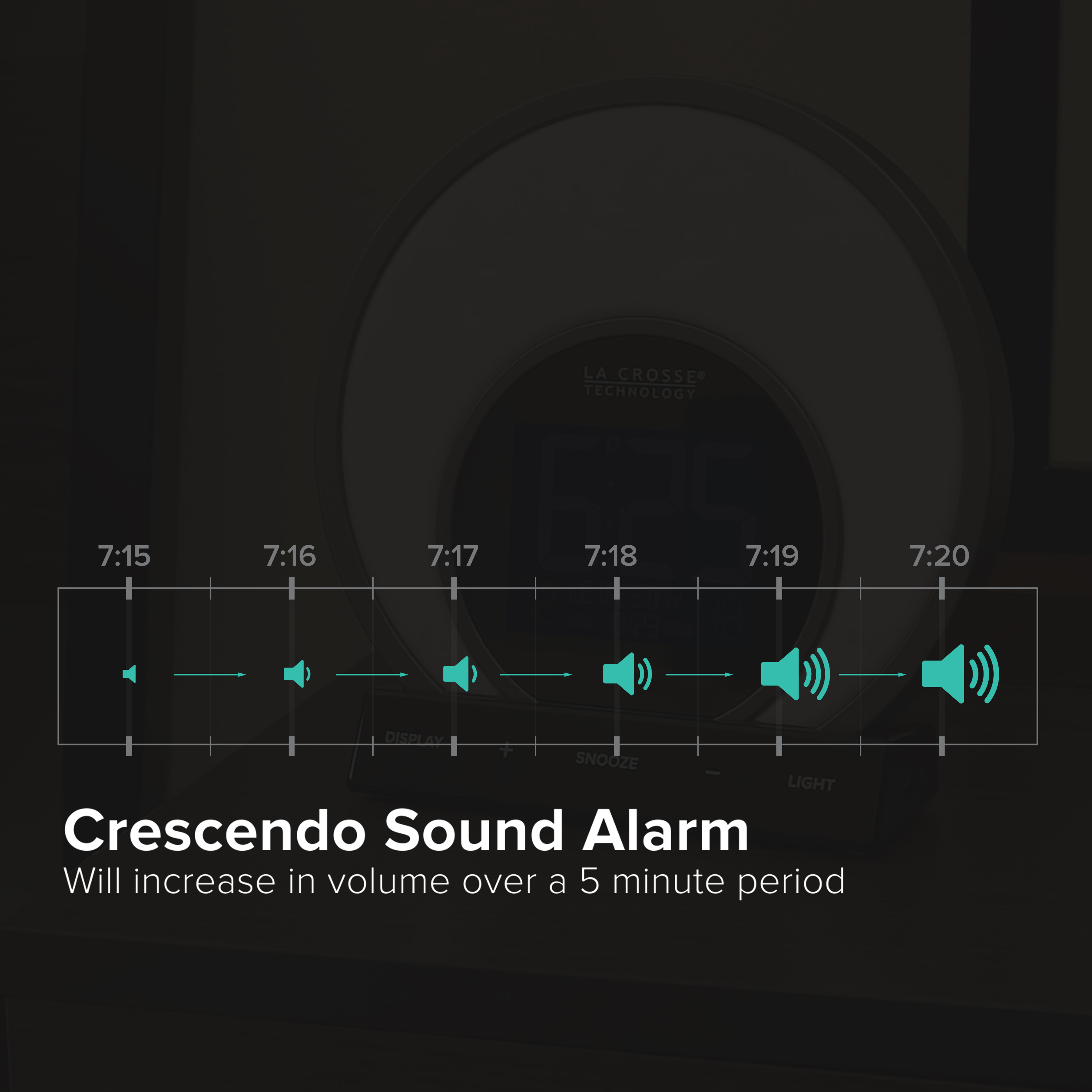 La Crosse Technology Digital Soluna Sunrise & Sunset Light Alarm Clock with USB charging port, C80994 - image 3 of 10
