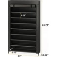 thumbnail image 2 of 10 Tier Shoes Rack with Cover, Black Vertical Shoe Shelf for Entryway,50 Pair Large Shoe Stand, 2 of 5