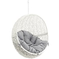 thumbnail image 4 of Modway Chaise Balançoire de Patio en Acier et Rotin Sans Support Blanc/gris, 4 of 4