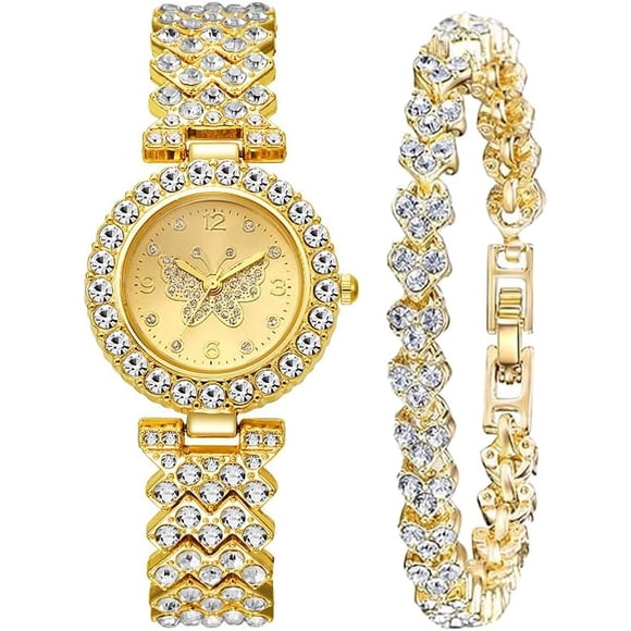 Luxury Women Bracelet Watches Fashion Quartz Watches Female Dress Watches.,Golden