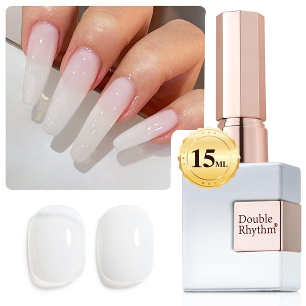 Esmalte en gel Double Rhythm Translucent Sheer, 15 ml, blanco lechoso