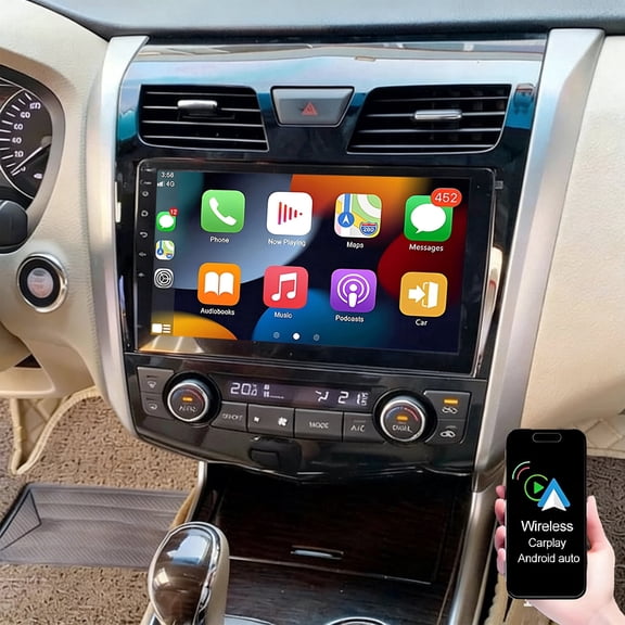 Geabo 2 64GB Car Radio Stereo for Nissan Altima 2013-2015, 10.1 Inch IPS Touchscreen with Wireless Carplay Android Auto Bluetooth WiFi GPS FM/RDS Backup Camera SWC