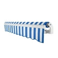 thumbnail image 3 of Awntech 24 Ft Maui Left Motorized Heavy Duty Patio Retractable Awning (288in x 9.25in x 120in), Bright Blue/White Stripe, 3 of 8