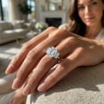 thumbnail image 4 of Pompeii Cert. 5Ct Emerald Cut Diamond Engagement Ring 3-Stone 14k Gold or Pt Lab Grown, 4 of 5