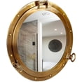 thumbnail image 6 of Nagina International Oil Rubbed Antique Bronze Finish Vintage Style Porthole Mirror Window | Stylish Home & Wall Decor | Bathroom Hanging Mirror Door Fixture Window (Window (Transparent), 12 Inches), 6 of 10