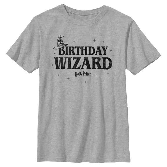Boy's Harry Potter Distressed Birthday Wizard Graphic Tee Athletic Heather Medium