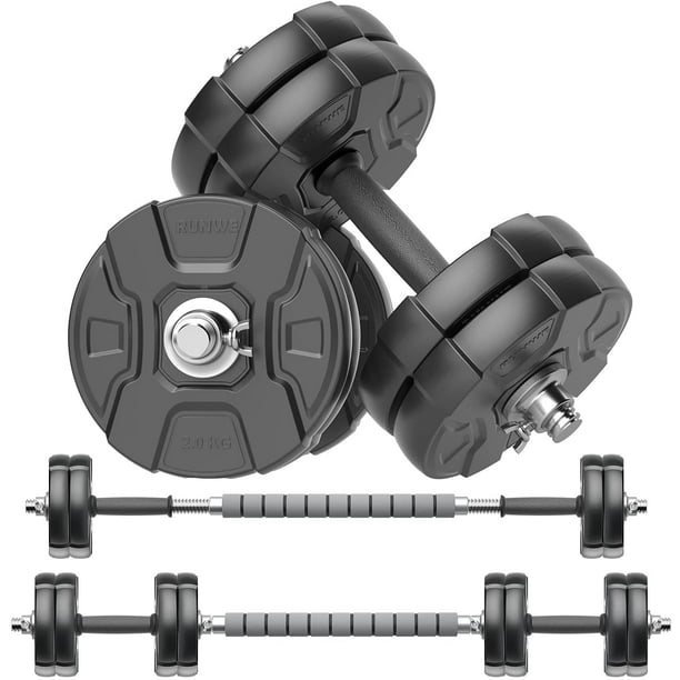 RUNWE Adjustable Dumbbells Barbell Set of 2, 40 50 70 90 100 lbs Free  Weight Set with Steel Connector Home Office Gym Fitness Workout Exercises  for Men/Women/Beginner/Pro 
