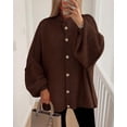 thumbnail image 3 of BTFBM Cardigan Sweaters for Women Fall Clothes Lantern Long Sleeve Button Open Front Chunky Knit Oversized Sweater, 3 of 10