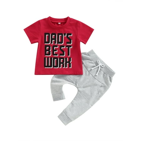 

Toddler Baby Boy Summer Clothes Western Daddy Cowboy Cow Print Top Jogger Sweatpants Pants 2Pcs Father s Day Outfits