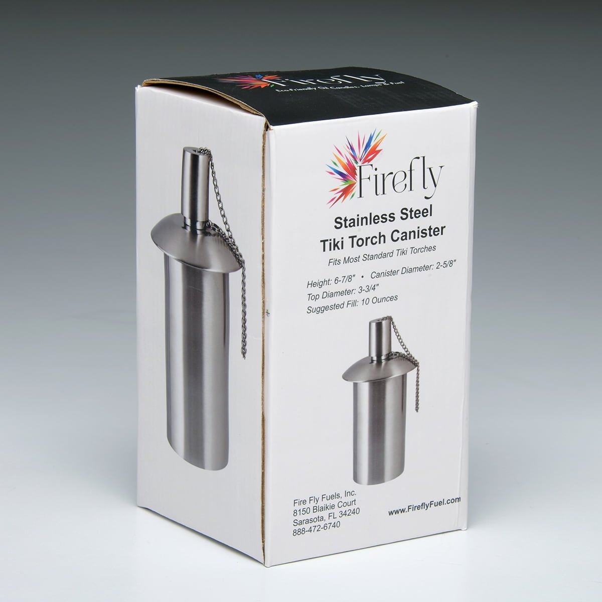 Firefly Tiki Torch Stainless Steel Oil Replacement Canister, Wick