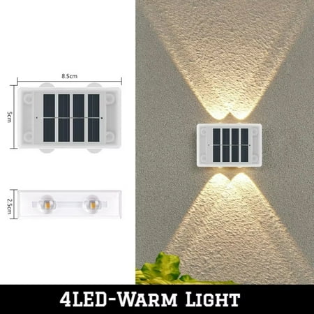 

Waterproof Outdoor Solar Wall Lamp with 10/8/4 LED Lights for Garden Fence Decoration Down Luminous Sunlight Lighting