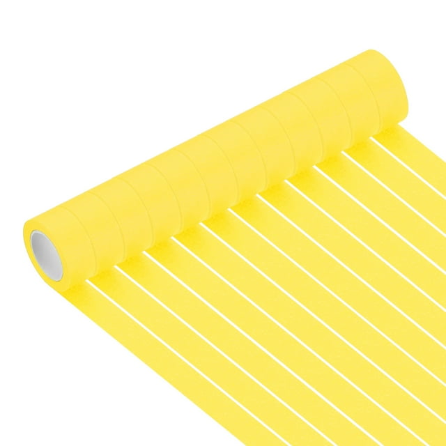 Uxcell Masking Tape Color Code Labeling Painters Tape for Arts Crafts Wall Painting Science Lab Organizing Yellow 1 Inch x 14 Yards